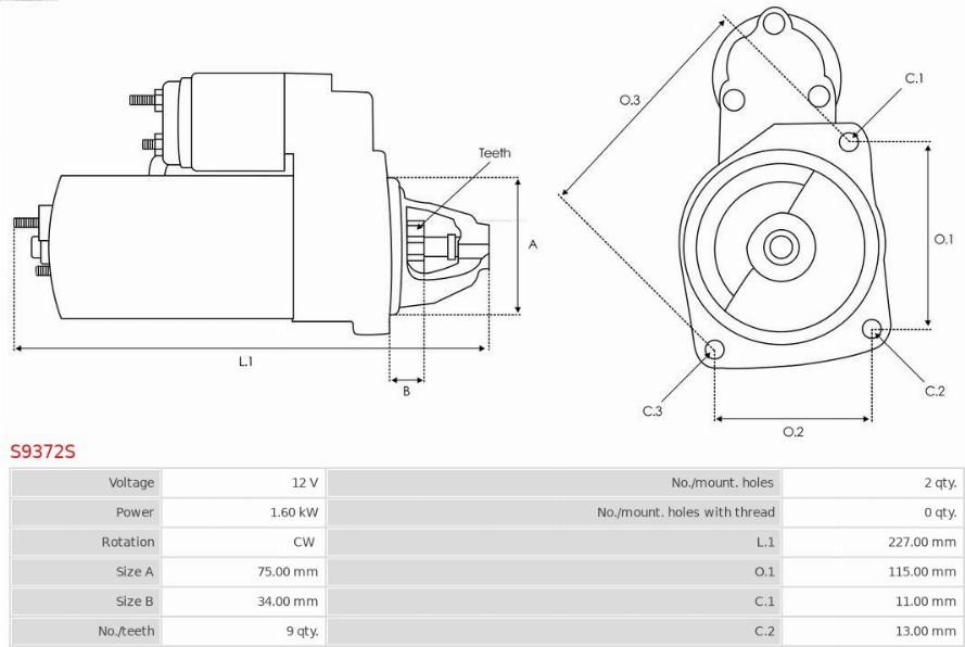 AS-PL S9372S - Starter www.molydon.hr