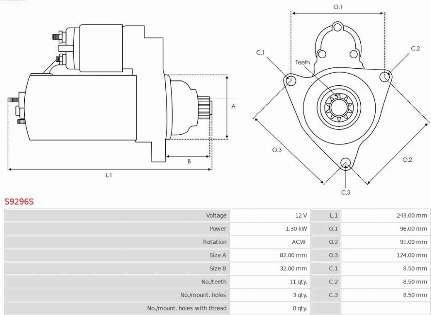 AS-PL S9296S - Starter www.molydon.hr