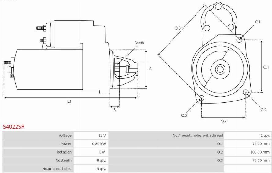 AS-PL S4022SR - Starter www.molydon.hr