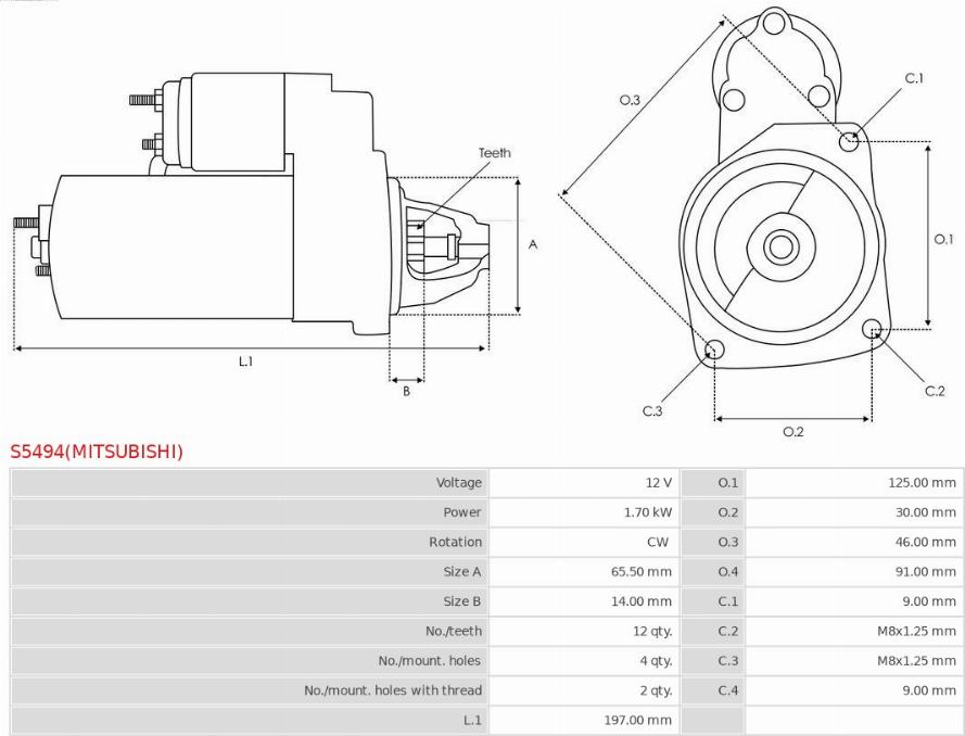 AS-PL S5494(MITSUBISHI) - Starter www.molydon.hr