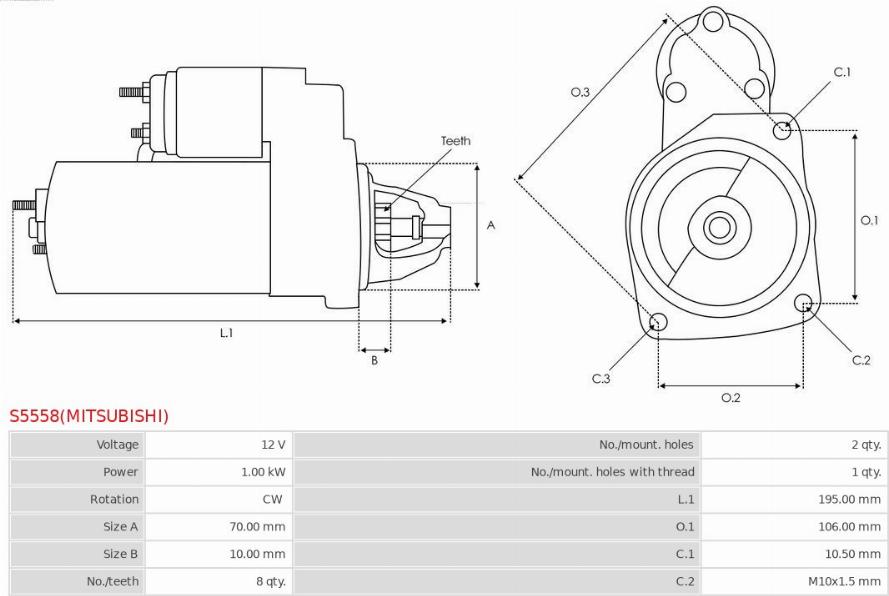 AS-PL S5558(MITSUBISHI) - Starter www.molydon.hr