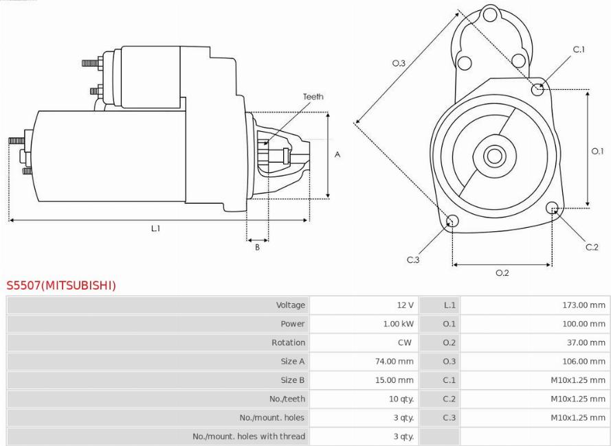 AS-PL S5507(MITSUBISHI) - Starter www.molydon.hr