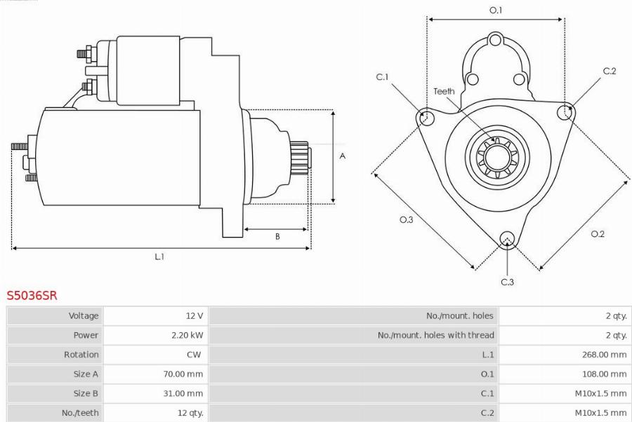 AS-PL S5036SR - Starter www.molydon.hr