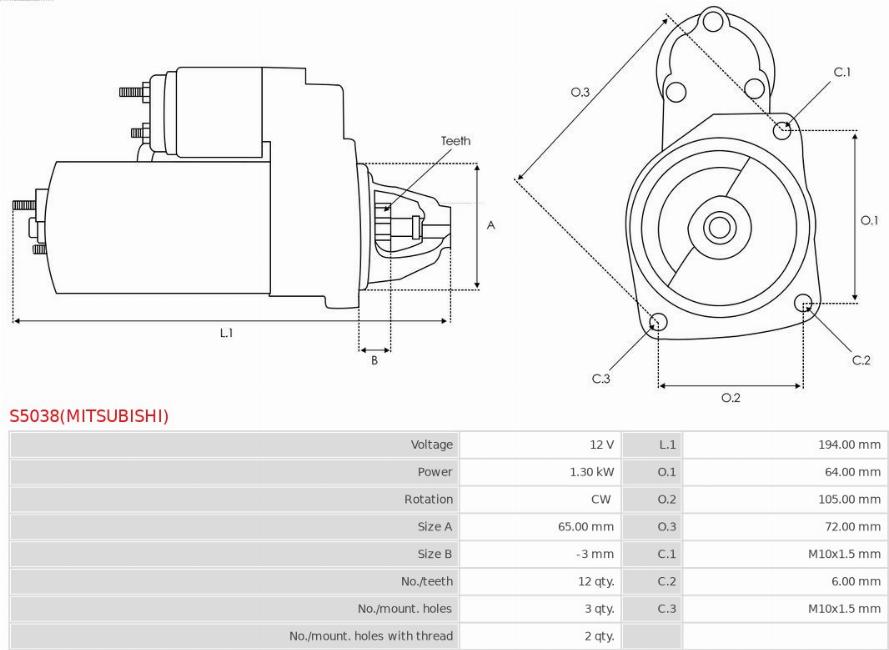 AS-PL S5038(MITSUBISHI) - Starter www.molydon.hr