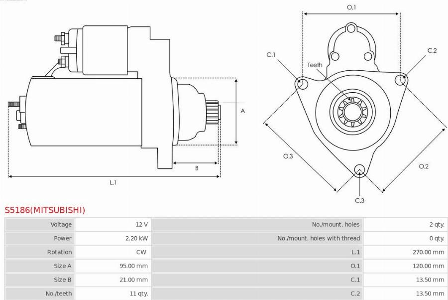 AS-PL S5186(MITSUBISHI) - Starter www.molydon.hr