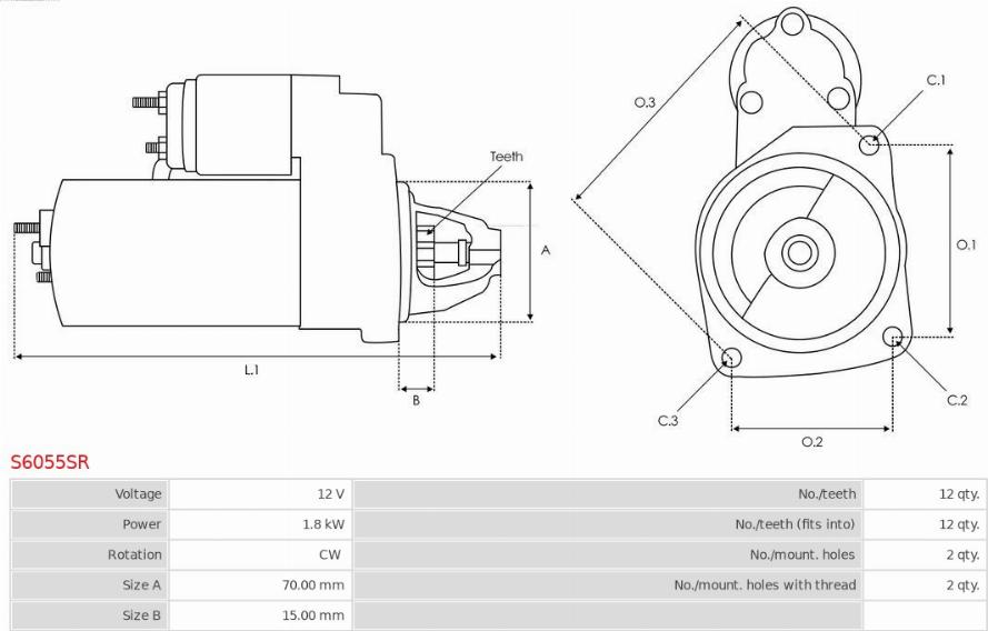 AS-PL S6055SR - Starter www.molydon.hr