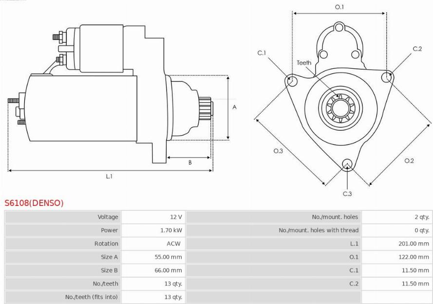 AS-PL S6108(DENSO) - Starter www.molydon.hr