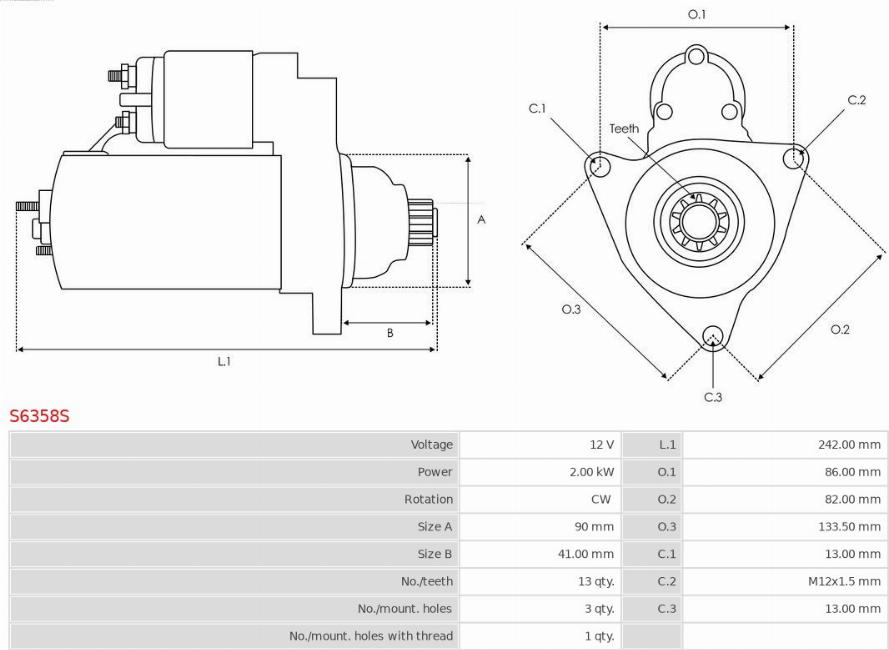 AS-PL S6358S - Starter www.molydon.hr