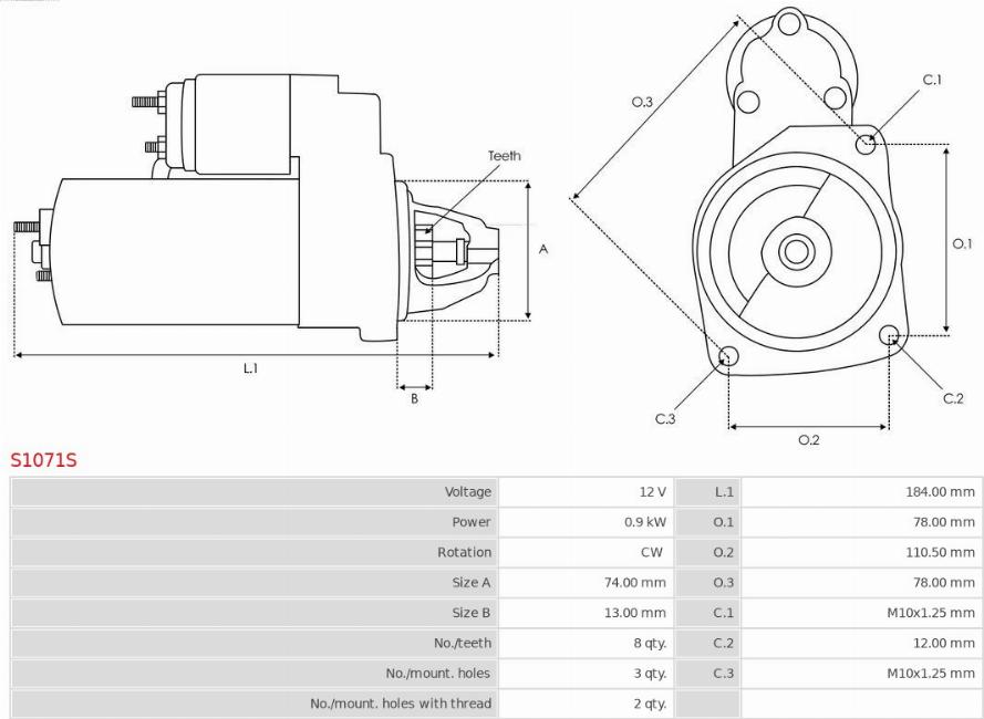 AS-PL S1071S - Starter www.molydon.hr