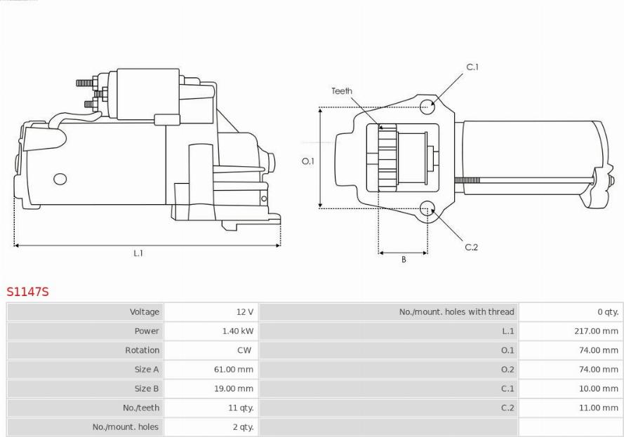 AS-PL S1147S - Starter www.molydon.hr