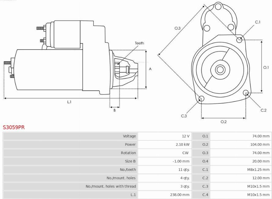 AS-PL S3059PR - Starter www.molydon.hr