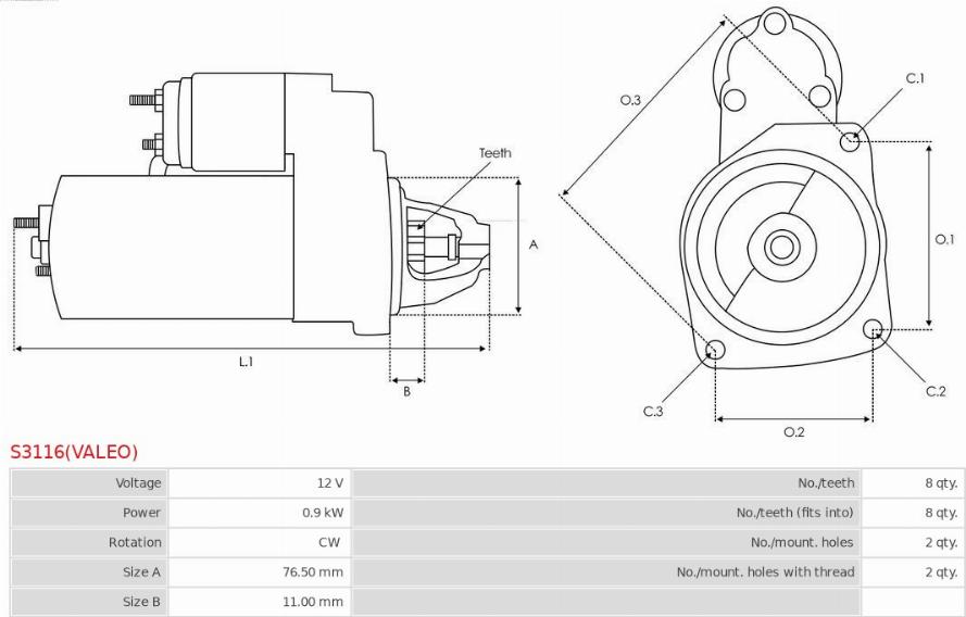 AS-PL S3116(VALEO) - Starter www.molydon.hr