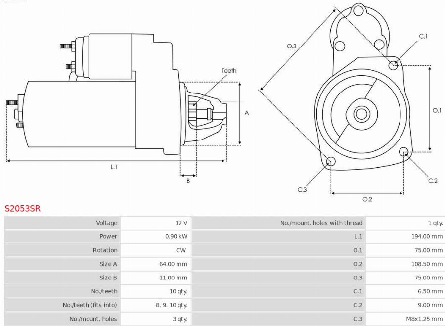 AS-PL S2053SR - Starter www.molydon.hr