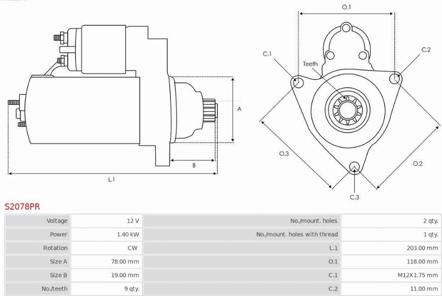 AS-PL S2078PR - Starter www.molydon.hr