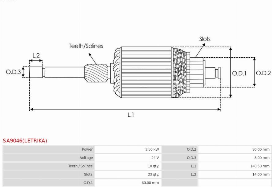 AS-PL SA9046(LETRIKA) - Rotor, starter www.molydon.hr