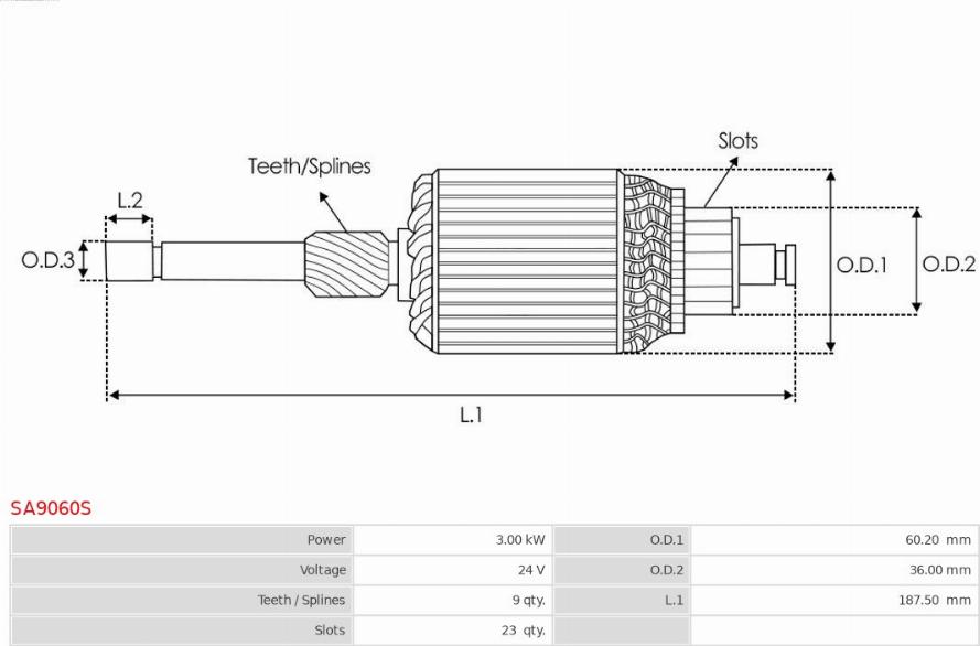 AS-PL SA9060S - Rotor, starter www.molydon.hr