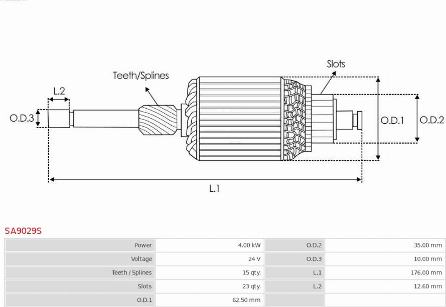 AS-PL SA9029S - Rotor, starter www.molydon.hr