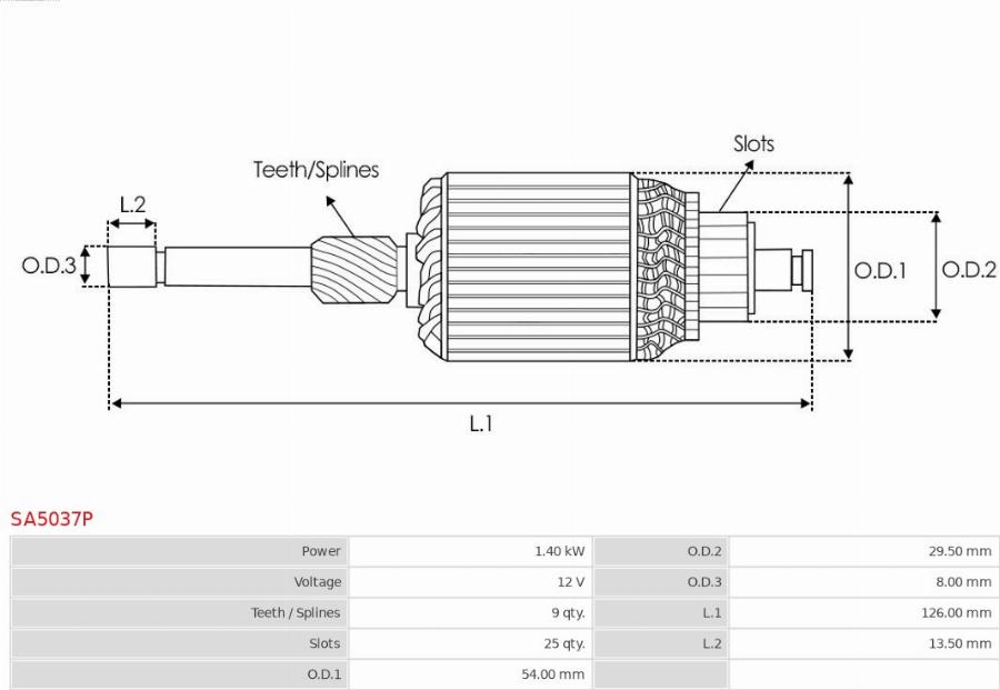 AS-PL SA5037P - Rotor, starter www.molydon.hr