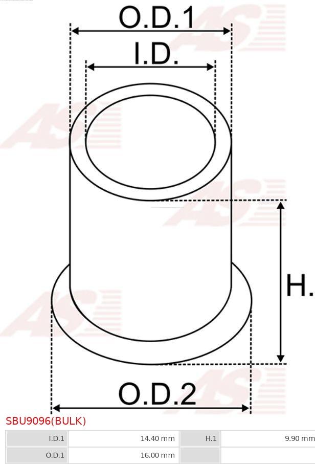 AS-PL SBU9096(BULK) - Čahura, osovina startera www.molydon.hr