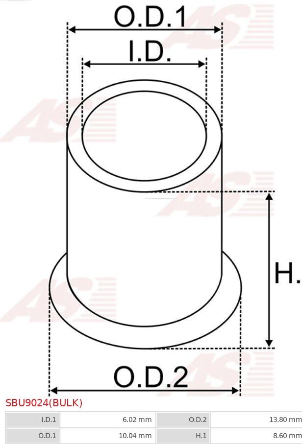 AS-PL SBU9024(BULK) - Čahura, osovina startera www.molydon.hr