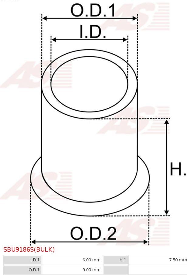 AS-PL SBU9186S(BULK) - Čahura, osovina startera www.molydon.hr