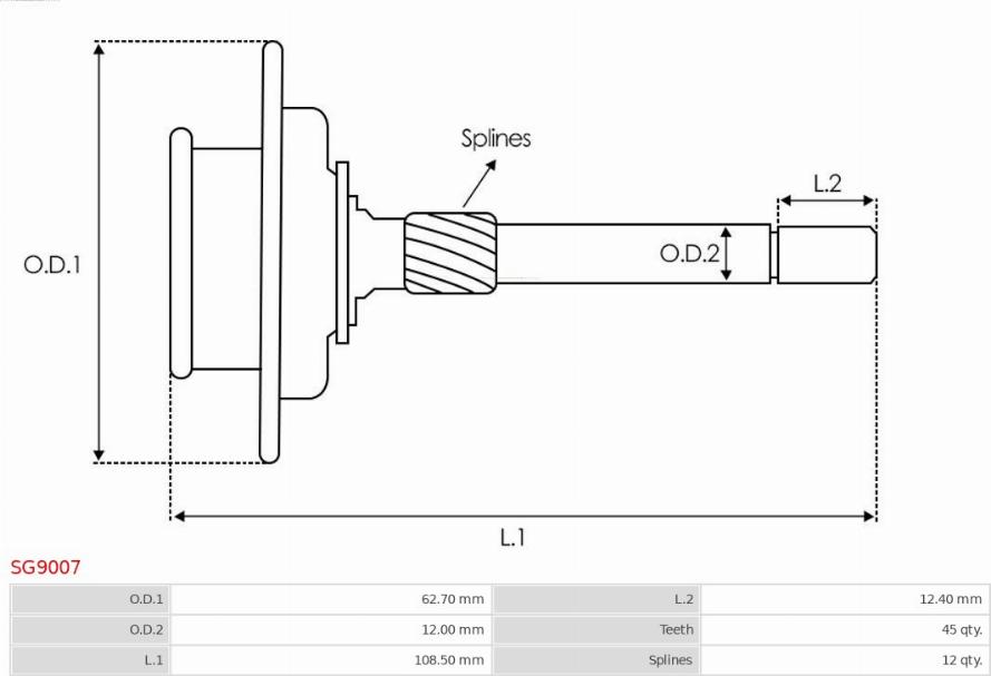 AS-PL SG9007 - Set za popravak, starter planetnog reduktora www.molydon.hr