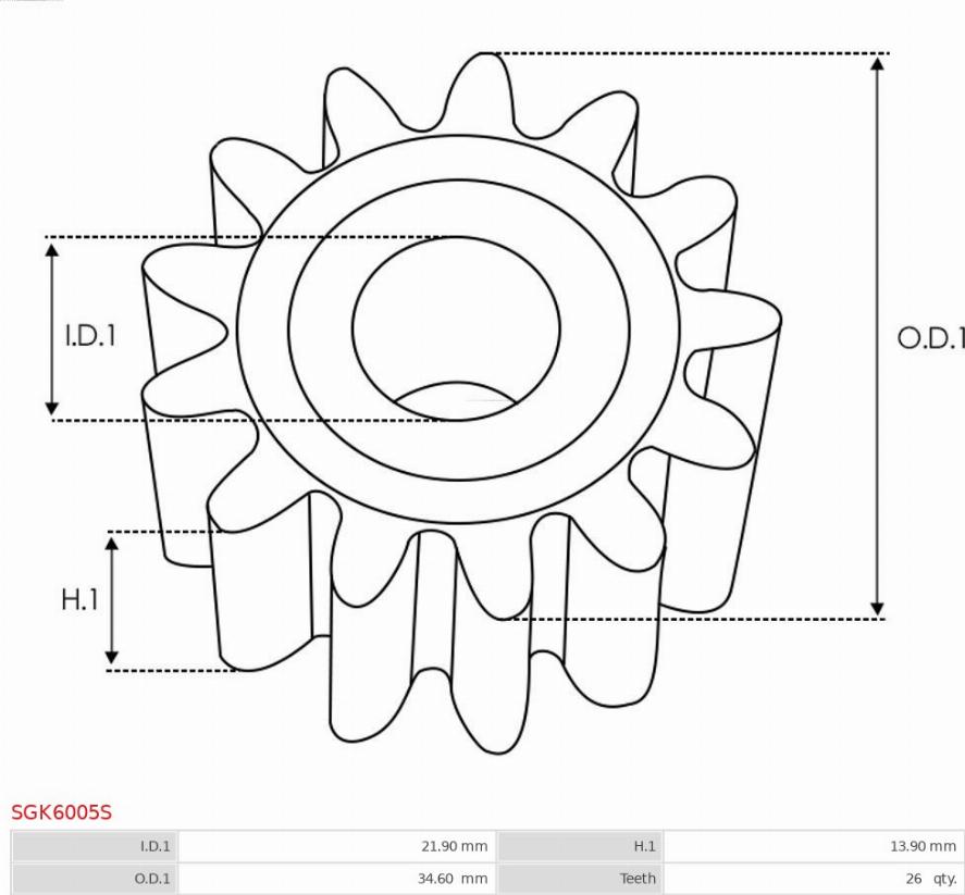 AS-PL SGK6005S - Set za popravak, starter www.molydon.hr