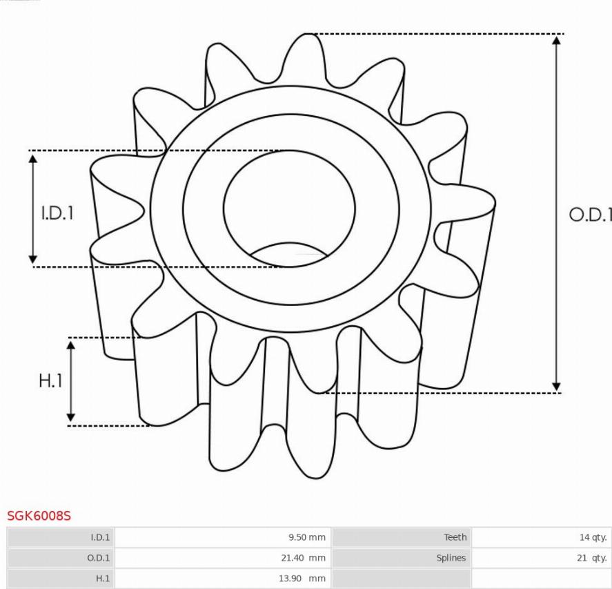 AS-PL SGK6008S - Set za popravak, starter www.molydon.hr