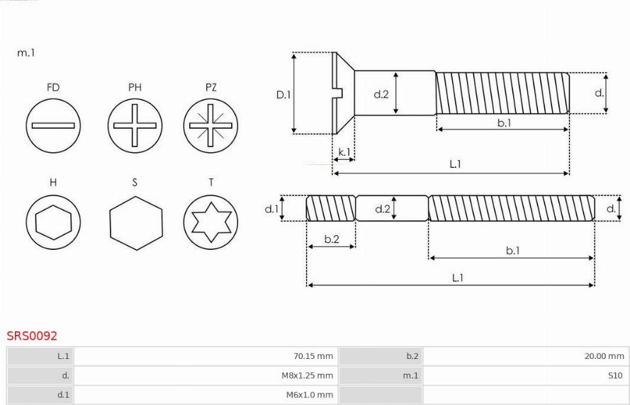 AS-PL SRS0092 - Set za popravak, alternator www.molydon.hr