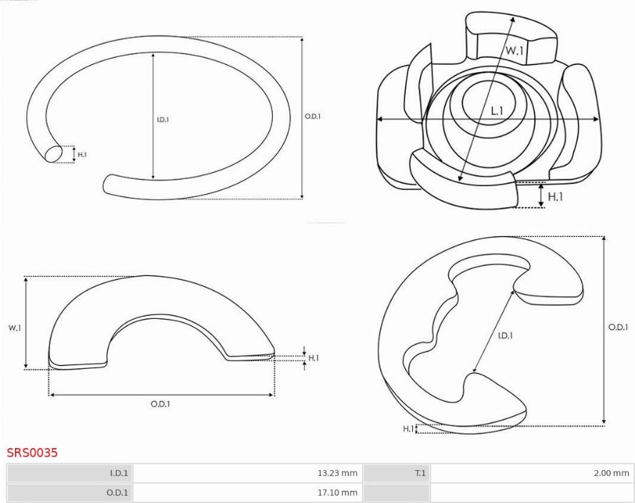 AS-PL SRS0035 - Set za popravak, starter www.molydon.hr