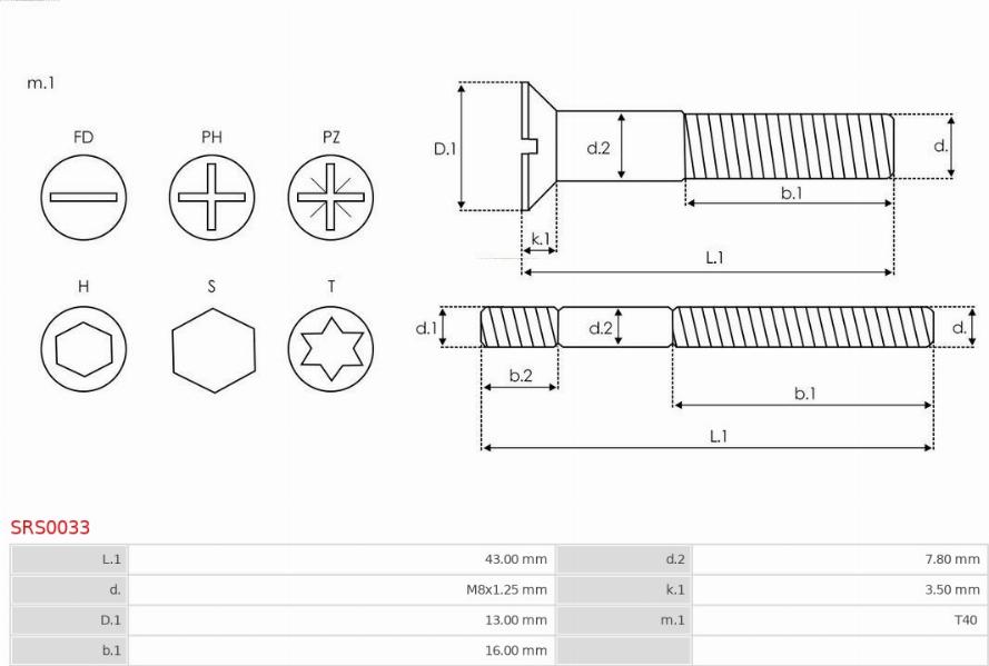 AS-PL SRS0033 - Set za popravak, alternator www.molydon.hr