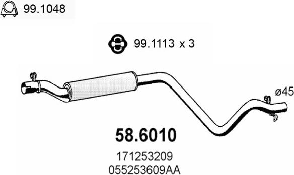 ASSO 58.6010 - Srednji Ispušni lonac www.molydon.hr