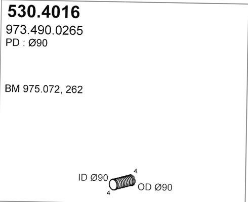 ASSO 530.4016 - Savitljiva metalna Cijev, Ispušni sistem www.molydon.hr