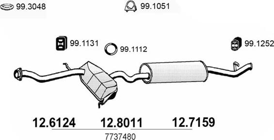 ASSO 12.6124 - Srednji Ispušni lonac www.molydon.hr