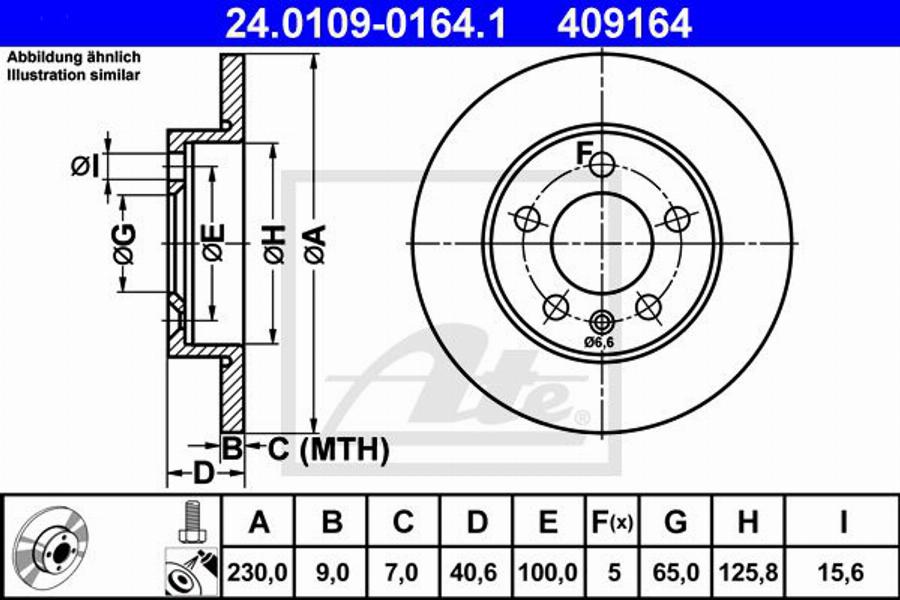 ATE 409164 - Kočioni disk www.molydon.hr