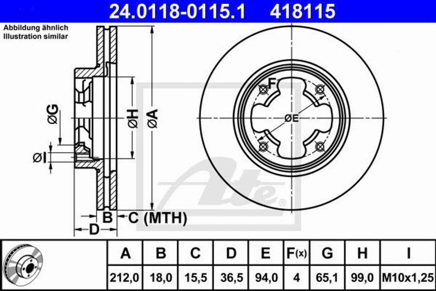 ATE 418115 - Kočioni disk www.molydon.hr