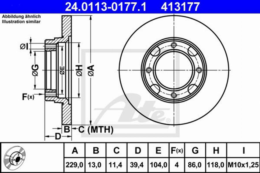 ATE 413177 - Kočioni disk www.molydon.hr