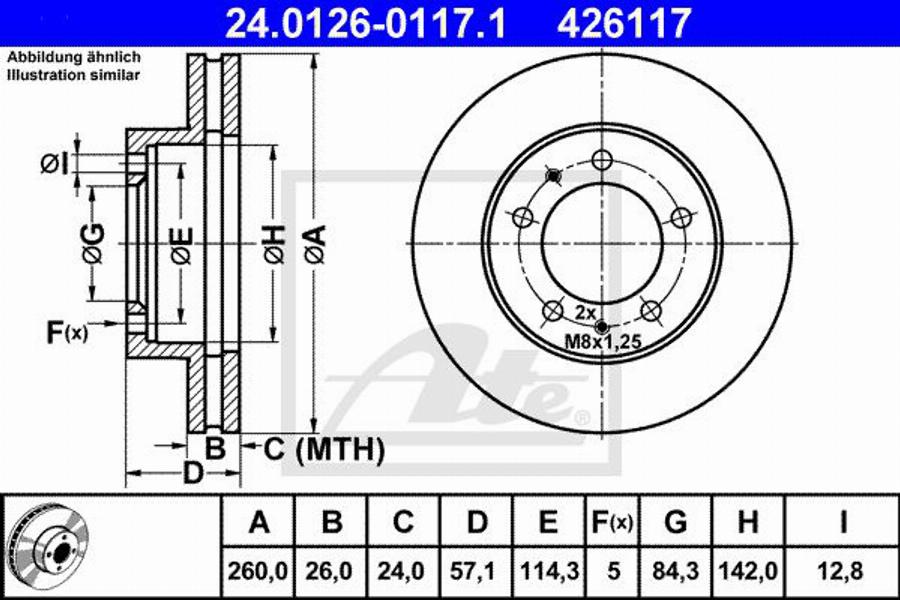 ATE 426117 - Kočioni disk www.molydon.hr