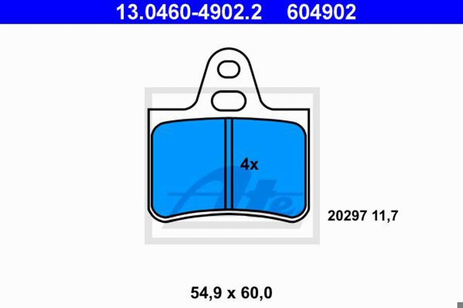 ATE 604902 - Komplet Pločica, disk-kočnica www.molydon.hr