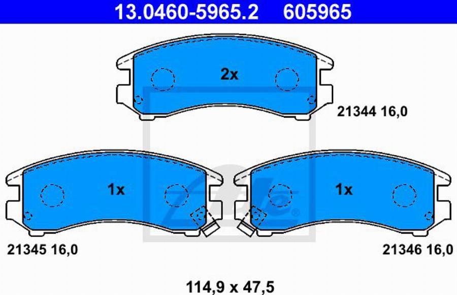 ATE 605965 - Komplet Pločica, disk-kočnica www.molydon.hr