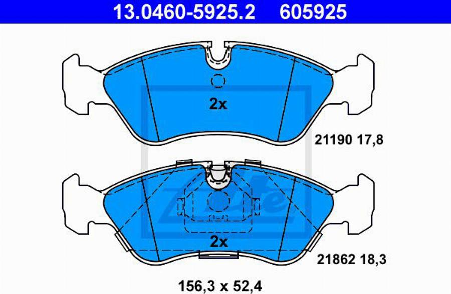 ATE 605925 - Komplet Pločica, disk-kočnica www.molydon.hr