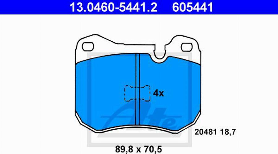 ATE 605441 - Komplet Pločica, disk-kočnica www.molydon.hr