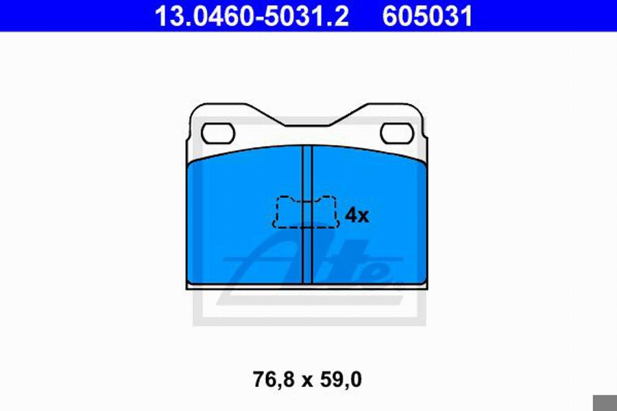 ATE 605031 - Komplet Pločica, disk-kočnica www.molydon.hr