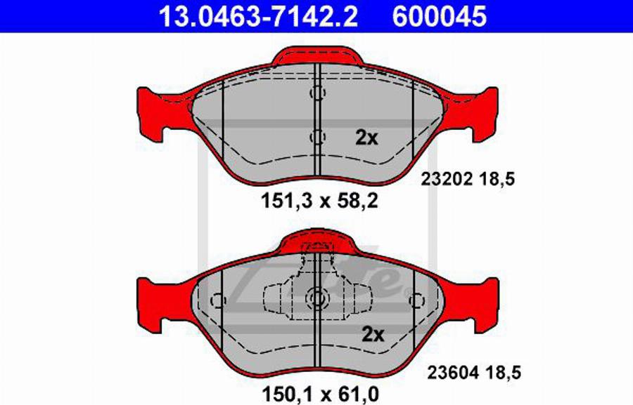 ATE 600045 - Komplet Pločica, disk-kočnica www.molydon.hr