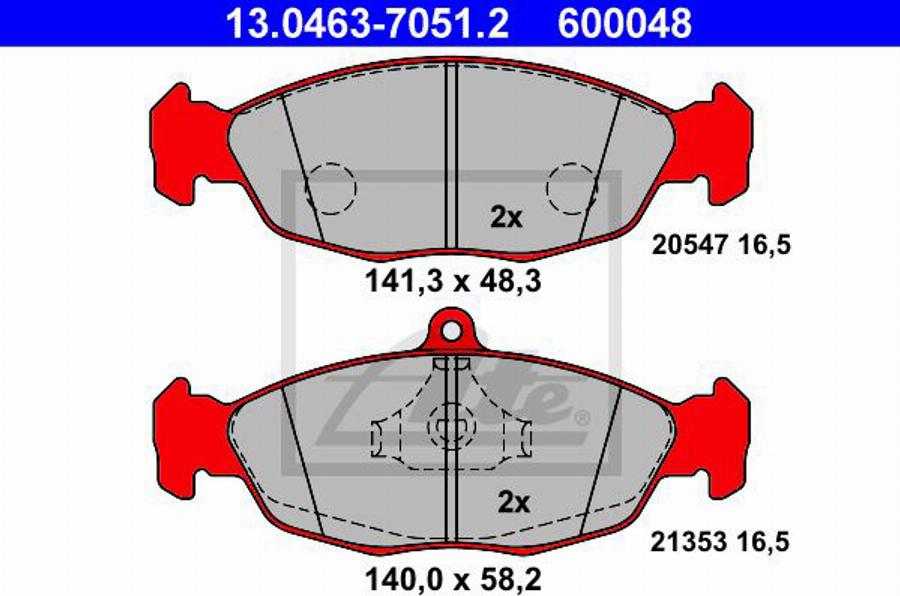 ATE 600048 - Komplet Pločica, disk-kočnica www.molydon.hr