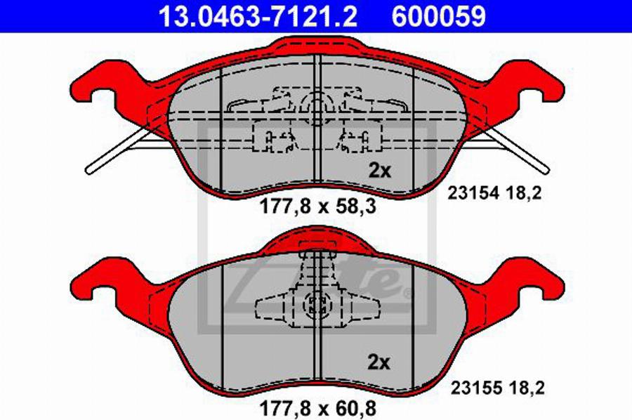 ATE 600059 - Komplet Pločica, disk-kočnica www.molydon.hr