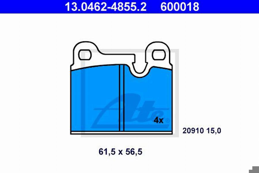 ATE 600018 - Komplet Pločica, disk-kočnica www.molydon.hr