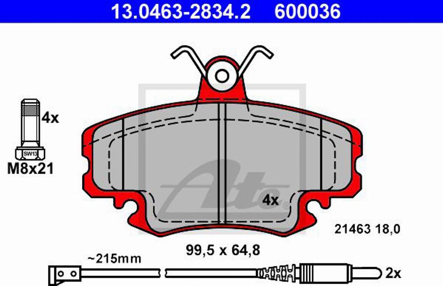 ATE 600036 - Komplet Pločica, disk-kočnica www.molydon.hr