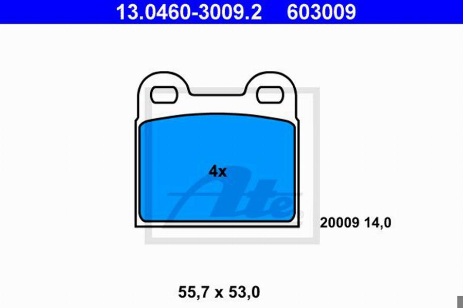 ATE 603009 - Komplet Pločica, disk-kočnica www.molydon.hr