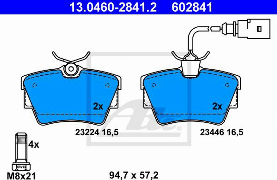 ATE 602841 - Komplet Pločica, disk-kočnica www.molydon.hr